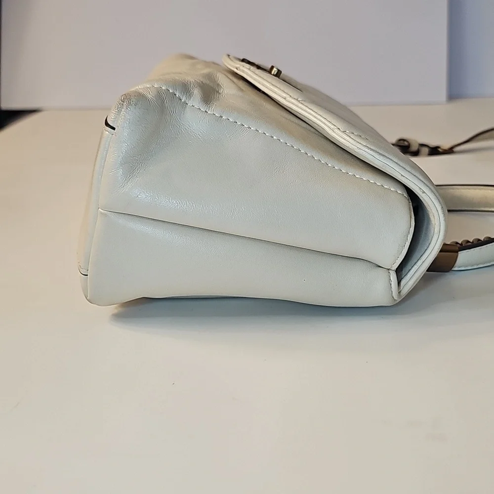 Tory Burch Kira Quilted Satchel Leather Wirh Crossbody Strap Cream